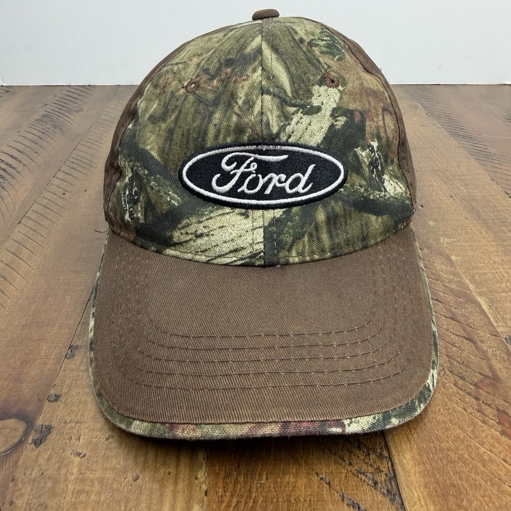 Camouflage And Brown Ford Motor Company Officially Licensed Cap Hat Strap Back